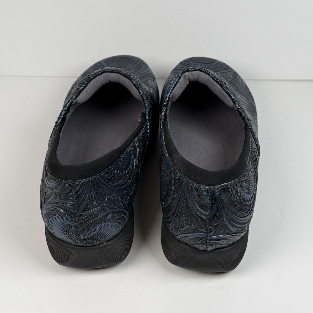 SoftWalk Clogs Blue Black Floral Embossed Nurse Healthcare Chef Women 7.5 - Picture 5 of 8